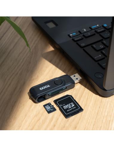 LECTOR TARJETAS USB-C 2.0USB-A 3.0 SDTF NEGRO TOOQ TQR-3003B