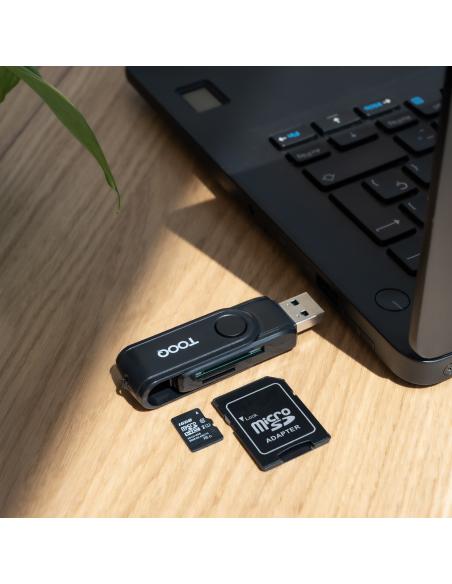 LECTOR TARJETAS USB-C 2.0USB-A 3.0 SDTF NEGRO TOOQ TQR-3003B