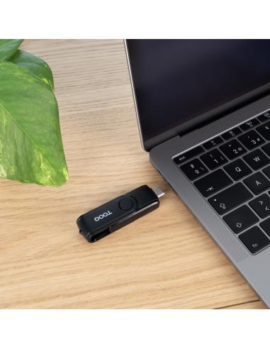 LECTOR TARJETAS USB-C 2.0USB-A 3.0 SDTF NEGRO TOOQ TQR-3003B