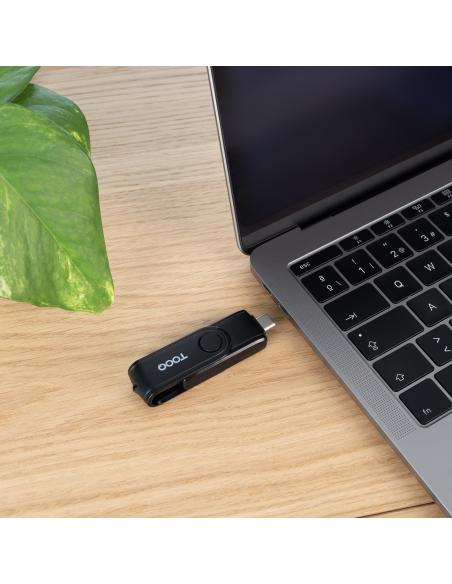 LECTOR TARJETAS USB-C 2.0USB-A 3.0 SDTF NEGRO TOOQ TQR-3003B