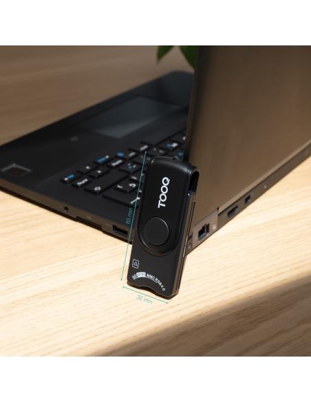 LECTOR TARJETAS DNIE SIM SDTF USB-A NEGRO TOOQ TQR-3012B