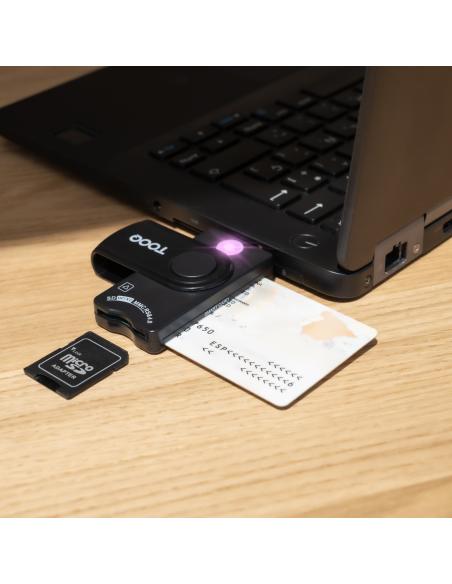 LECTOR TARJETAS DNIE SIM SDTF USB-A NEGRO TOOQ TQR-3012B