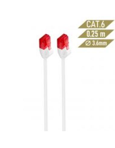 LATIGUILLO RED EWENT SLIM RJ-45 CAT.6 - 0.25M UTP / BLANCO / IM1035