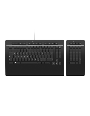 3Dconnexion Keyboard Pro with Numpad teclado Oficina USB + RF Wireless + Bluetooth QWERTY Internacional de EE.UU. Negro