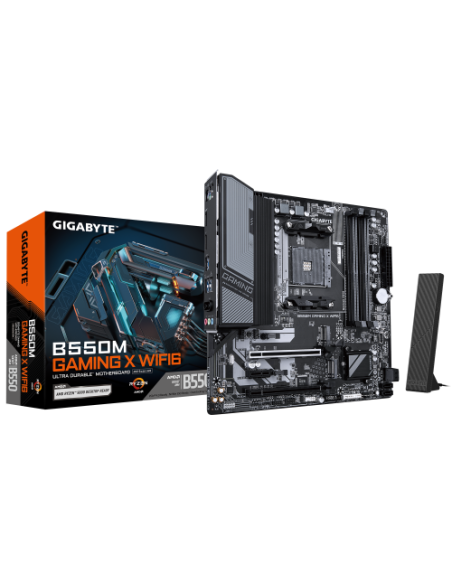 GIGABYTE B550M GAMING X WIFI6 Placa base - Procesadores AMD Ryzen 5000, VRM de 5+3 fases, hasta 3200 MHz DDR4, 1x M.2 PCIe 4.0 +