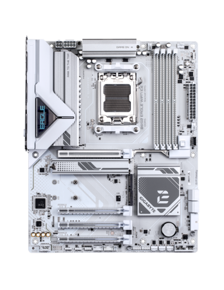 GIGABYTE B850 EAGLE WIFI7 ICE Placa base - Procesadores AMD Ryzen serie 9000, VRM digital de 8+2+2 fases, hasta 8200 MHz DDR5 (O