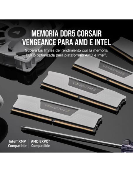 MEMORIA CORSAIR DDR5 32GB 2X16GB PC6400 VENGEANCE BLANCA CMK32GX5M2B6400Z32W