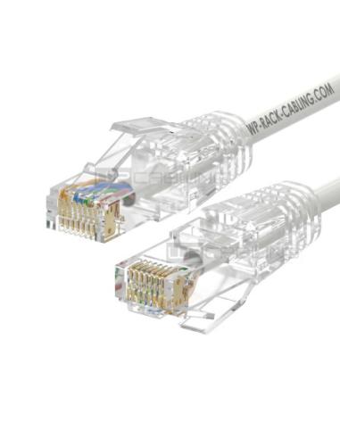 WP CAT 6A U-UTP SLIM PATCH CABLE LENGTH 3 M, AWG 28/7, CU, LS0H, 50U GOLD-PLATED PINS, COLOR WHITE