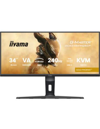 MONITOR IIYAMA G-MASTER GCB3486WQSCP-B1, 34", 1500R, 240HZ, USB-C (95W), KVM, LAN, 500CD