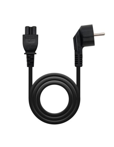 Nanocable Cable de Alimentación Trébol, CEE7 acodado/M-C5/H, Negro, 3 m