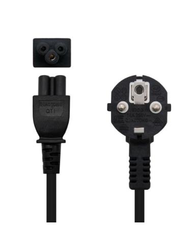 Nanocable Cable de Alimentación Trébol, CEE7 acodado/M-C5/H, Negro, 3 m