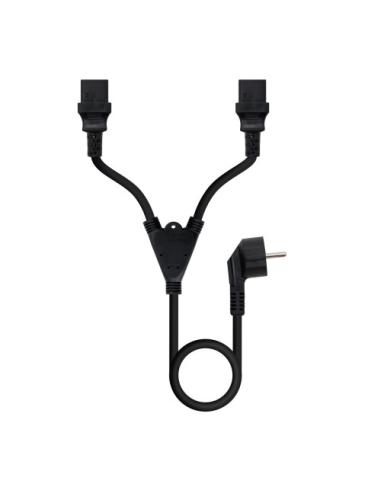 Nanocable Cable de Alimentación CEE7/M a 2xC13/H, Negro, 3 m