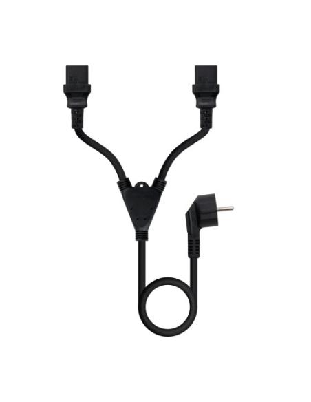 Nanocable Cable de Alimentación CEE7/M a 2xC13/H, Negro, 3 m