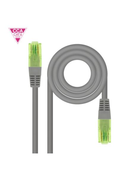 Nanocable Cable de Red Latiguillo RJ45 CAT.6 UTP AWG26 CCA, Gris, 30 cm