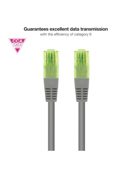 Nanocable Cable de Red Latiguillo RJ45 CAT.6 UTP AWG26 CCA, Gris, 30 cm