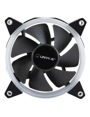 VENTILADOR CAJA ADICIONAL 12X12 UNYKA 3X120MM GAMING CANDY 30ARGB RING LED 51801