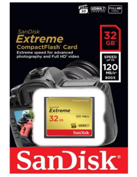Sandisk 32GB Extreme memoria flash CompactFlash