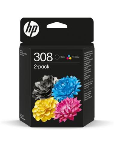 HP Paquete de 2 Cartuchos de Tinta Original 308 negra/tricolor