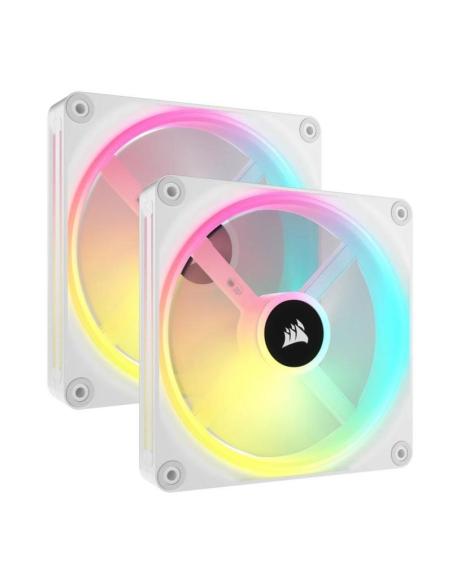 VENTILADOR CAJA ADICIONAL 14X14 CORSAIR QX140 ICUE LINK RGB WHITE STARTER KIT 2U