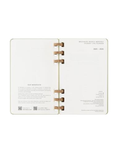 AGENDA 12M 2026 ESPIRAL ACADEMICA L (13 X 21 CM) KIWI TAPA DURA MOLESKINE DHSPK5212AMWH3Y26