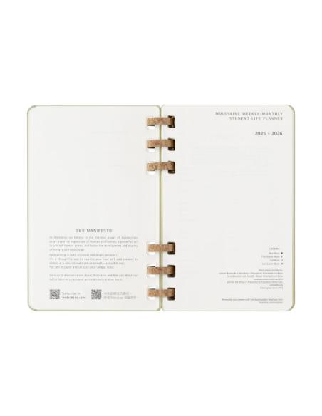 AGENDA 12M 2026 ESPIRAL ACADEMICA L (13 X 21 CM) KIWI TAPA DURA MOLESKINE DHSPK5212AMWH3Y26