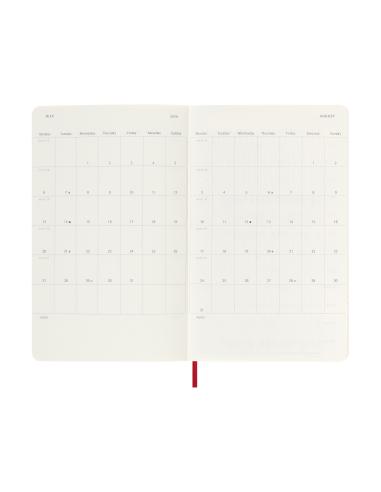 AGENDA 18M 2025-2026 SEMANAL L (13 X 21 CM) ROJO TAPA BLANDA MOLESKINE DSF218WN3Y26