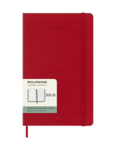 AGENDA 18M 2025-2026 SEMANAL L (13 X 21 CM) ROJO TAPA DURA MOLESKINE DHF218WN3Y26