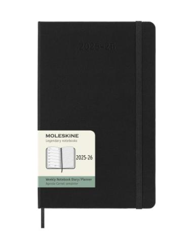 AGENDA 18M 2025-2026 SEMANAL L (13 X 21 CM) NEGRA TAPA DURA MOLESKINE DHB18WN3Y26