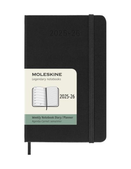 AGENDA 18M 2025-2026 SEMANAL P (9 X 14 CM) NEGRA TAPA DURA MOLESKINE DHB18WN2Y26