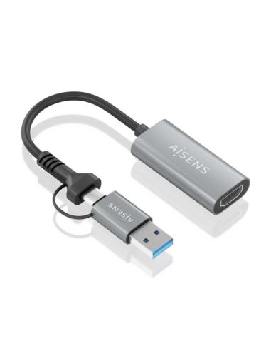 ADAPTADOR AISENS USB-A/M+USB-C/M A HDMI/H (DISPLAYLINK) P/N: A109-0913