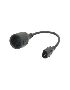 ADAPTADOR DE ALIMENTACION IEC C14 A SCHUKO MACHO-HEMBRA 0.30M
