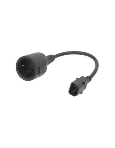 ADAPTADOR DE ALIMENTACION IEC C14 A SCHUKO MACHO-HEMBRA 0.30M
