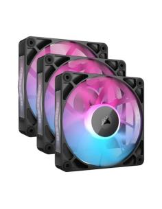 VENTILADOR CAJA ADICIONAL 12X12 CORSAIR RX120 ICUE LINK RGB BLACK PACK 3 UNIDADES