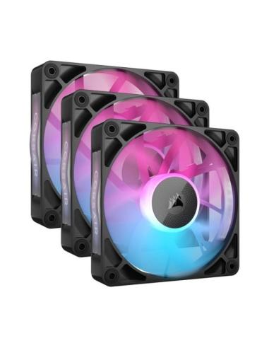 VENTILADOR CAJA ADICIONAL 12X12 CORSAIR RX120 ICUE LINK RGB BLACK PACK 3 UNIDADES