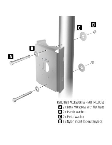 LD SYSTEMS INTEGRATION SERIE DQOR (LDDQORPBW) POLE MOUNT BRACKET FOR DQOR SERIES, WHITE WARRANTY 5 YEARS (PU10)