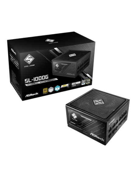 FUENTE ALIMENTACION ASROCK SL-1000G,PSU,1000W,80 PLUS GOLD,135MM,MODULAR,PCI-E 5.1 (12+4pin)x1,PCI-E (6+2 pin)x3,SATA (5 pin)x9