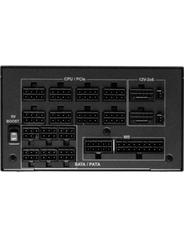 FUENTE ALIMENTACION ASROCK PG-1600G,PSU,1600W,80 PLUS GOLD,135MM,MODULAR,PCI-E 5.1 (12+4pin)x2,PCI-E (6+2 pin)x8,SATA (5 pin)x12