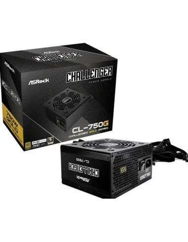 FUENTE ALIMENTACION ASROCK CL-750G,PSU,750W,80 PLUS GOLD,120MM,ACTIVE PFC,PCI-E 5.1 (12+4pin)x1,PCI-E (6+2 pin)x4,SATA (5 pin)x4