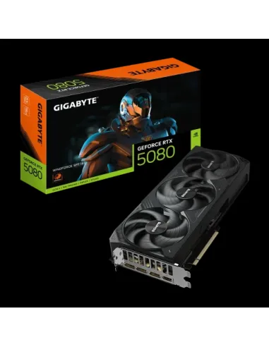 VGA GIGABYTE GV-N5080WF3-16GD,NV,RTX5080,16GB,GDDR7,256BIT,1HDMI+3DP,WINDFORCE (3 VENTILADORES)