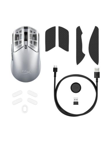 HP Ratón gaming inalámbrico HyperX Pulsefire Haste 2 S plateado