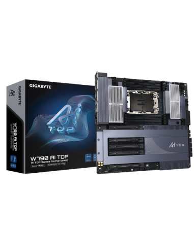 PLACA GIGABYTE W790 AI TOP,INTEL,LGA4677,W790,8DDR5,ECC R-DIMM,2DPIN+2THUNDERBOALT,2TB,8SATA+2M.2,8USB 3.2+2USB4,LAN10GB+WIFI7+B