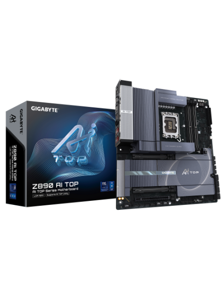 PLACA GIGABYTE Z890 AI TOP,INTEL,1851,Z890,4DDR5,256GB,HDMI+DP+2THUNDERBOLT,8SATA3+4M.2,2LAN10GB+WIFI7+BT5.3,1USB4+12USB3.2,E-AT