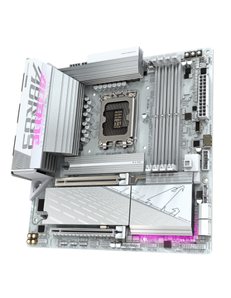 GIGABYTE B860M AORUS ELITE WF6E ICE Placa base - CPUs Intel Core Ultra, VRM de 12+1+2+1 fases, hasta 9200MHz DDR5, 1xPCIe 5.0 + 