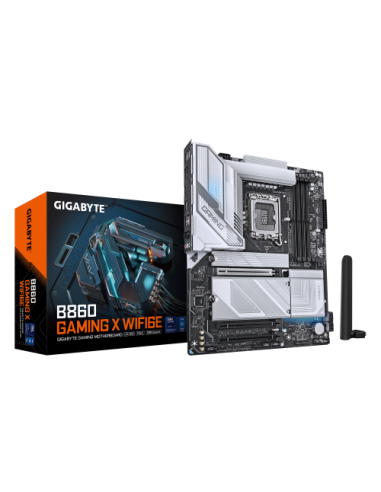 GIGABYTE B860 GAMING X WIFI6E Placa base - CPUs Intel Core Ultra, VRM de 12+1+2+1 fases, hasta 9066MHz DDR5, 1xPCIe 5.0 + 2xPCIe