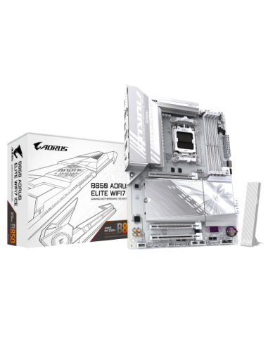 GIGABYTE B850 AORUS ELITE WIFI7 ICE Placa Base - Procesadores AMD Ryzen Serie 9000, VRM digital de 12+2+1 fases, hasta 8200MHz D