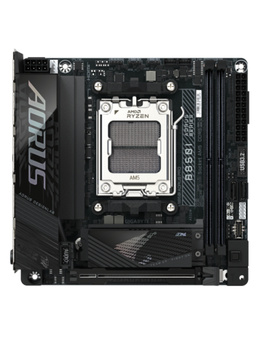 GIGABYTE B850I AORUS PRO Placa Base - Compatible con procesadores AMD Ryzen Serie 9000, VRM digital de 8+2+1 fases, hasta 8400MH