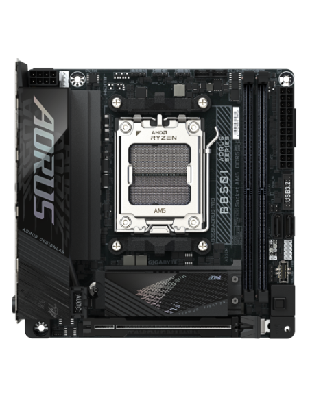 GIGABYTE B850I AORUS PRO Placa Base - Compatible con procesadores AMD Ryzen Serie 9000, VRM digital de 8+2+1 fases, hasta 8400MH