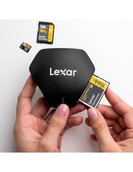 Lexar Professional Multi-Card 3-in-1 USB 3.1 Reader lector de tarjeta USB 3.2 Gen 1 (3.1 Gen 1) Type-C Negro