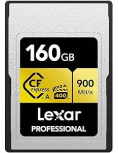 LEXAR 160GB PROFESSIONAL CFEXPRESS TYPE A CARD GOLD SERIE, UP TO 900MB/S READ 800MB/S WRITE. VPG 400
