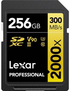 LEXAR 256GB PROFESSIONAL 2000X SDXC UHS-II CARDS, UP TO 300MB/S READ 260MB/S WRITE C10 V90 U3